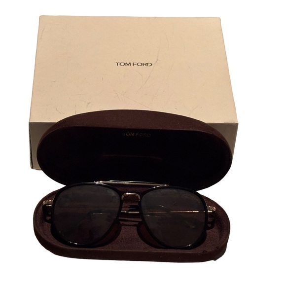 Tom Ford Dashel-02 TF996 01J Sunglasses Shiny Yellow Gold/Vintage Brown 62mm main image 5